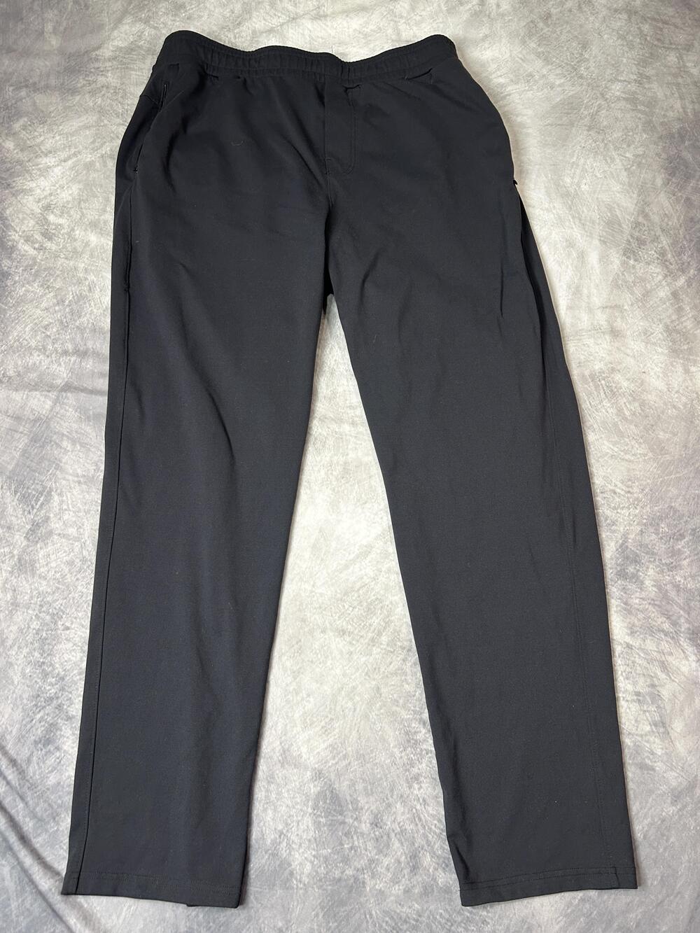 Public Rec Pants Mens 40 Black Knit Track Elastic Waist Zip Pocket Stretch